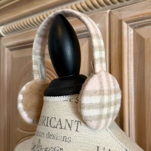 Burberry Pink & Beige Plaid Earmuffs